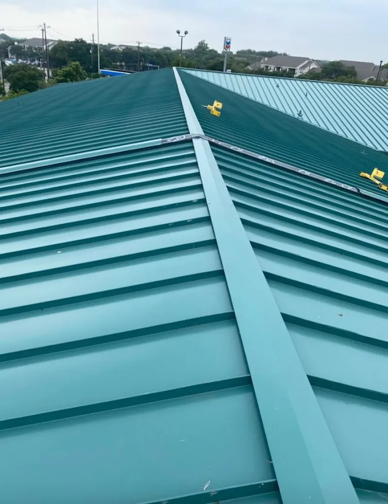 Green commercial metal roof ridge and valley for Metal Roof Repair in Thermalito
